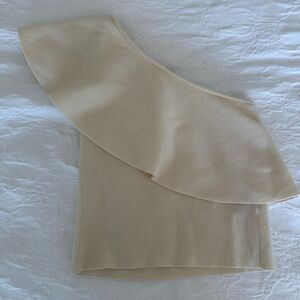 Elegant Cream One-Shoulder Women's Shirt Wilfred Small